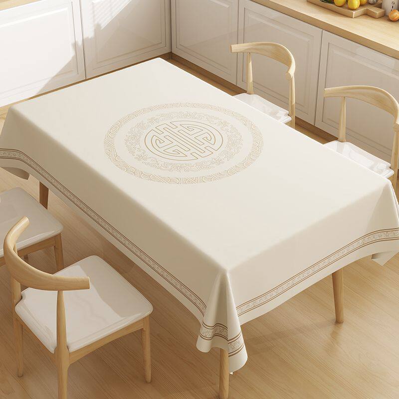 中式桌布防水防油免洗2026新款家用餐桌桌垫客厅茶几电视柜台盖布