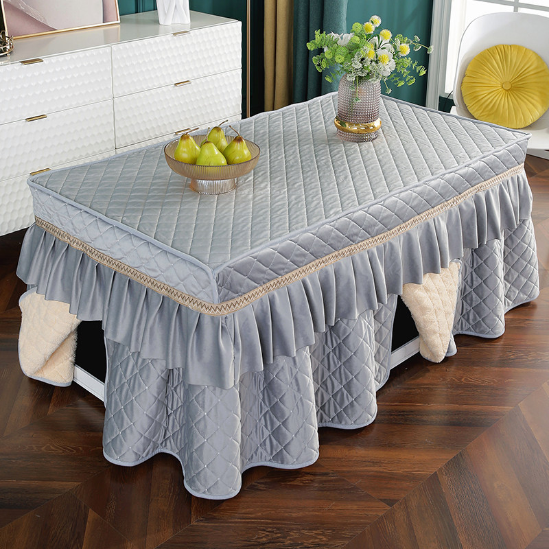 加厚绒电炉罩套长方形电烤火炉茶几电烤火桌布被冬季烤火桌子罩套