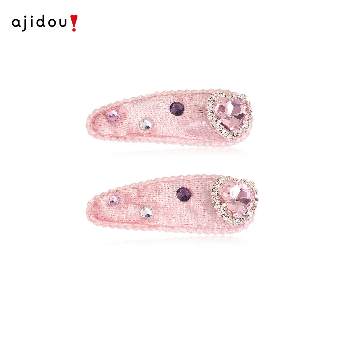 AJIDOU阿吉豆儿童发夹侧边胎毛发夹女宝宝发圈可爱发箍全包布发饰