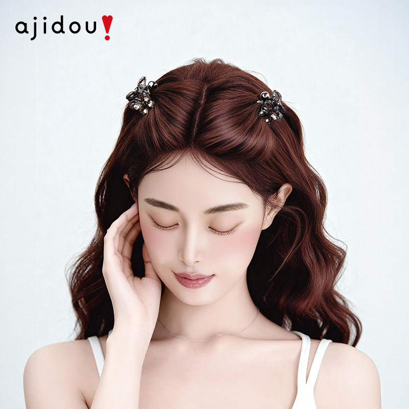 AJIDOU阿吉豆公主头发夹迷你小抓夹蝴蝶结前额刘海鸭嘴夹侧边发夹
