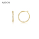 AJIDOU阿吉豆耳环女金色莫比乌斯环设计感复古欧美风耳圈耳钉耳饰