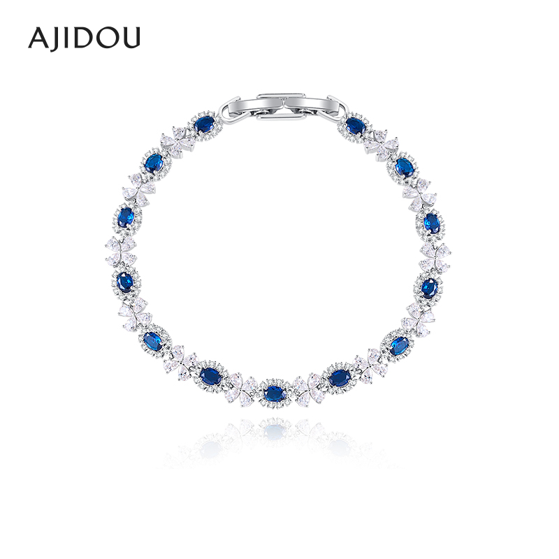 阿吉豆手饰女复古宫廷风蓝色手链