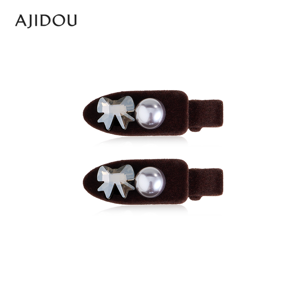 阿吉豆发夹简约红色丝绒刘海夹子