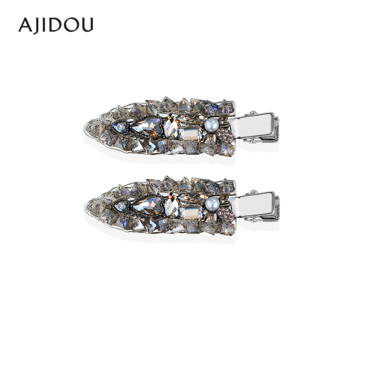 阿吉豆发夹时尚闪耀仿水晶鸭嘴夹