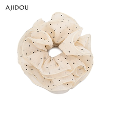 AJIDOU阿吉豆发饰女款斑点织物大肠发圈波点发绳百搭马尾头绳头饰