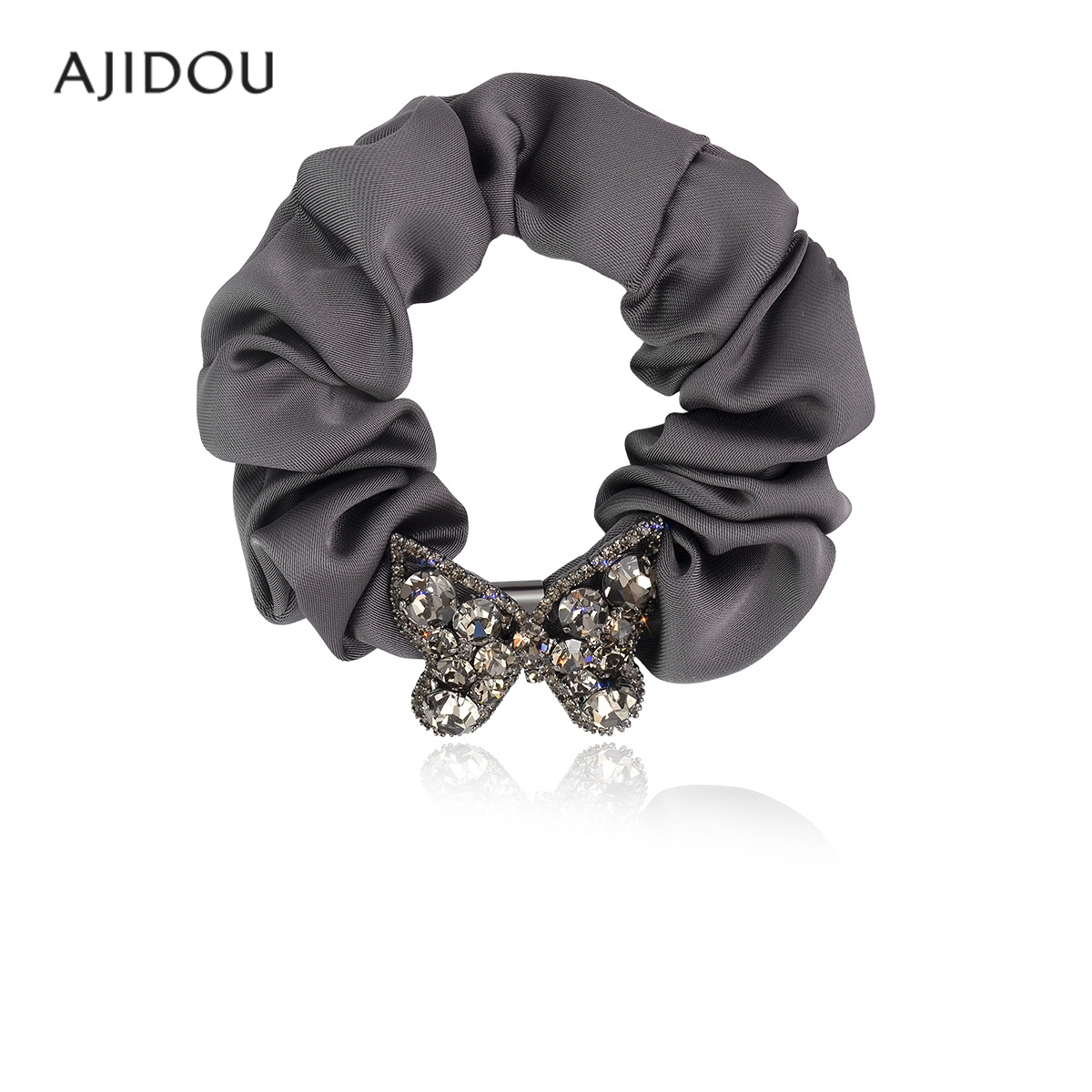 阿吉豆发圈法式大肠扎发圈灰色女