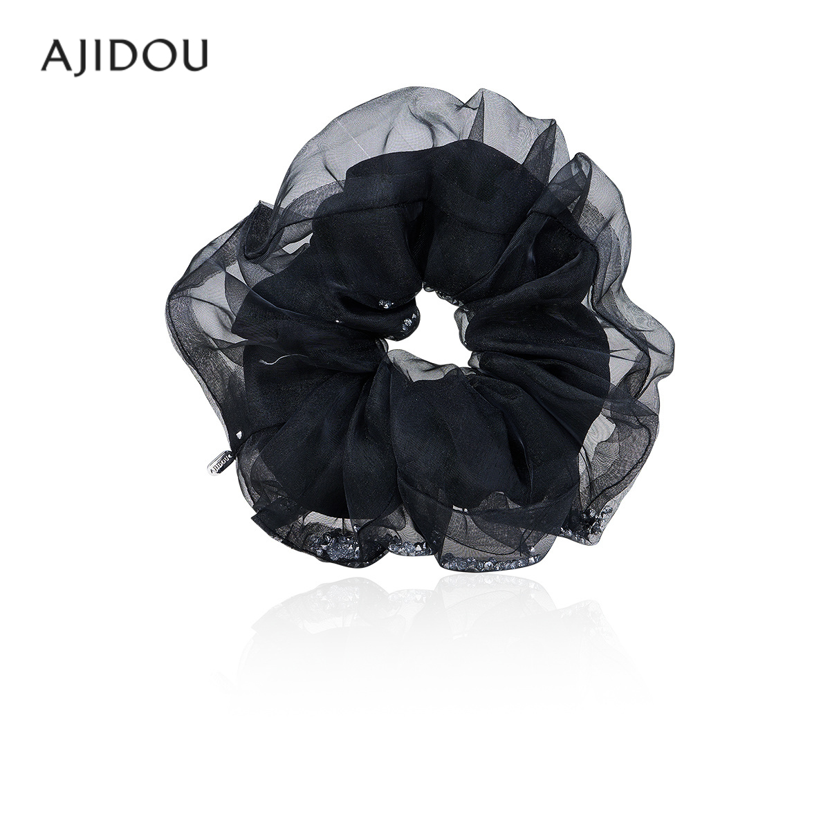 阿吉豆发圈法式黑色波点大肠头饰