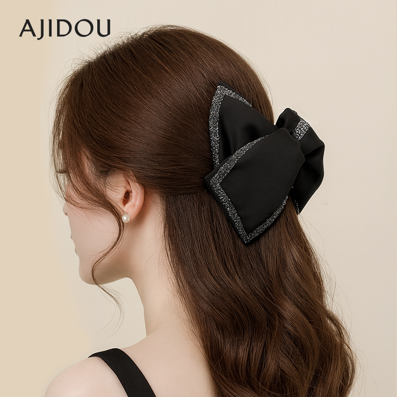 阿吉豆发饰女高颅顶赫本风鲨鱼夹