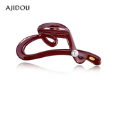 许妍赵露思同款 时尚 抓夹阿吉豆发夹爱心鲨鱼夹女醋酸珍珠抓夹发饰