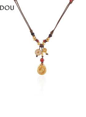 阿吉豆招财钱币高级感饰品毛衣链