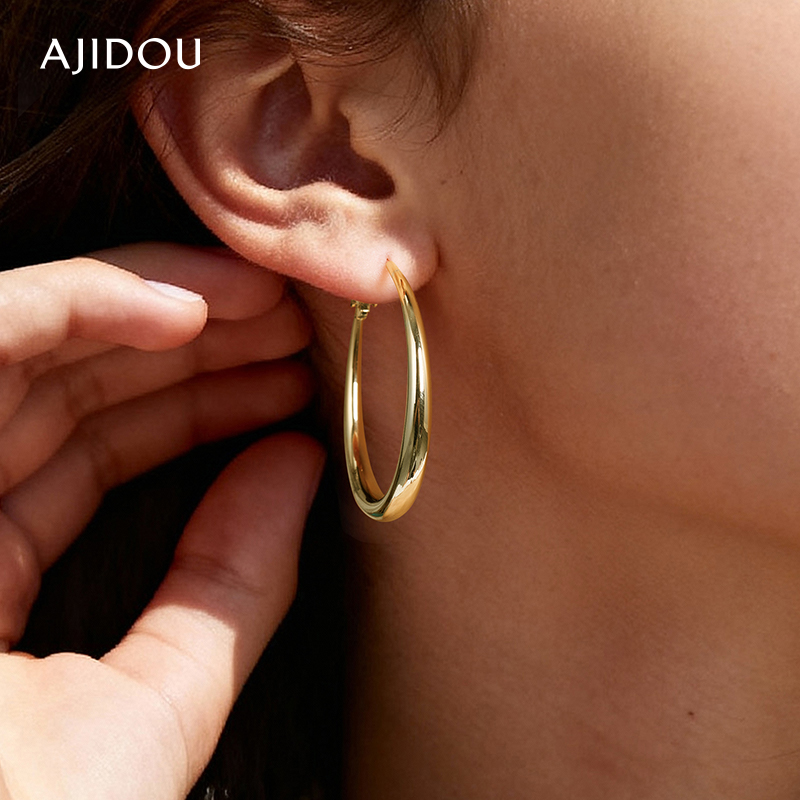 AJIDOU阿吉豆耳环女金色耳圈耳坠