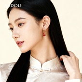 AJIDOU阿吉豆耳饰女款 红色葫芦耳坠国风新中式 耳环小众设计师耳饰