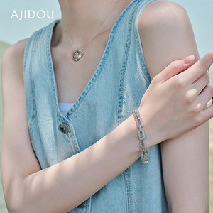 AJIDOU阿吉豆手链女时尚首饰金属风潮酷时尚款甜酷潮流手环手饰品