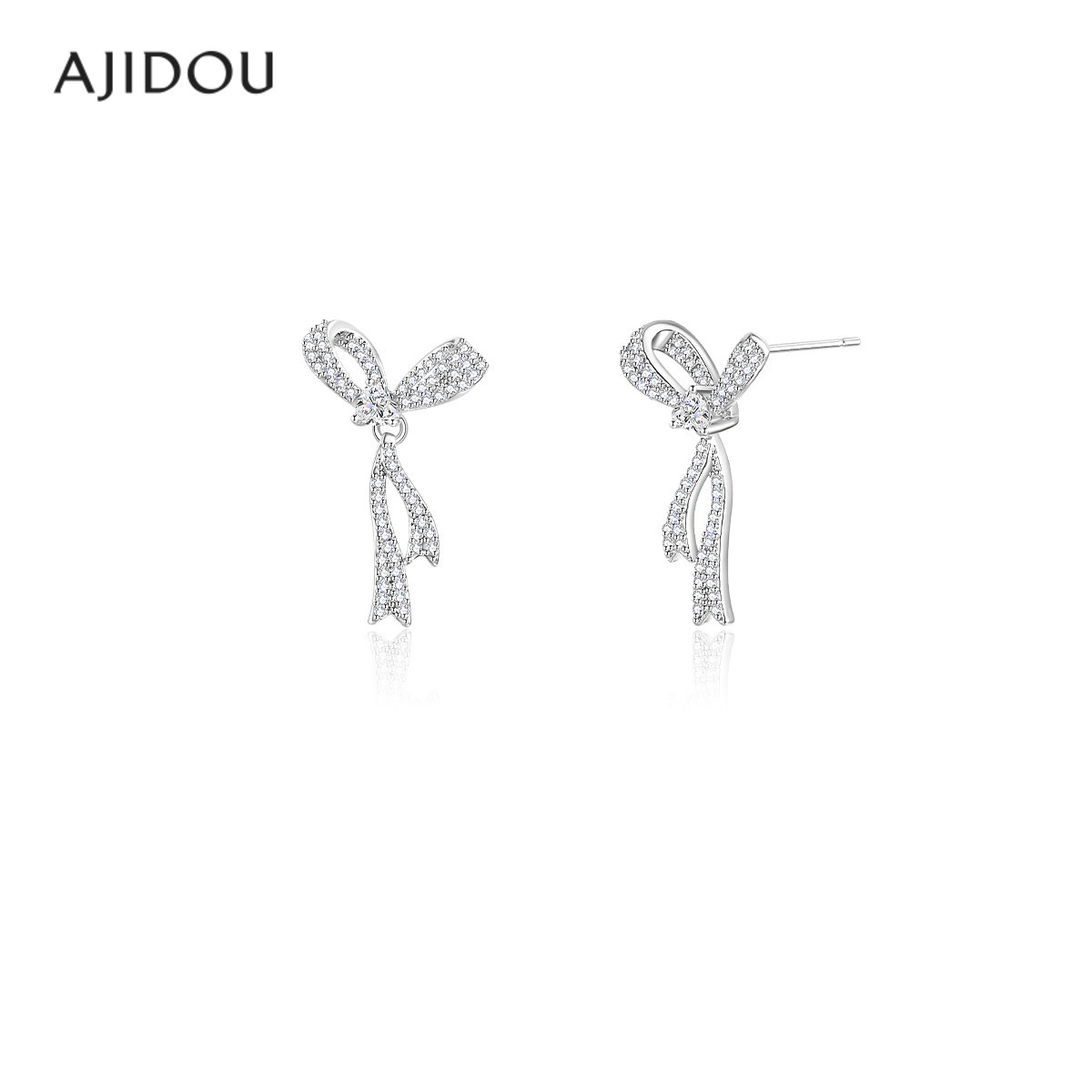 AJIDOU阿吉豆耳环蝴蝶结流苏耳钉轻奢高级感气质耳坠独特绝美耳饰