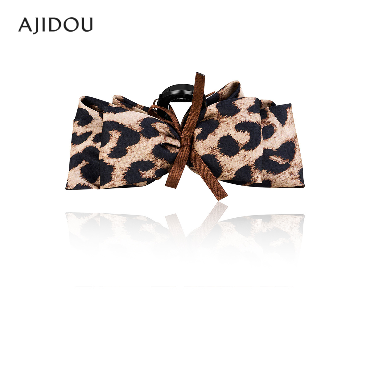 阿吉豆豹纹蝴蝶结抓夹发饰鲨鱼夹