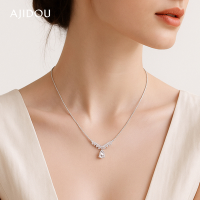阿吉豆项链女款时尚水滴合金吊坠