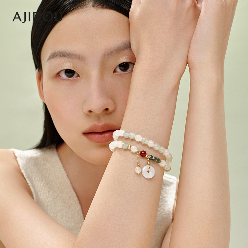 阿吉豆手串女款新中式国风平安扣