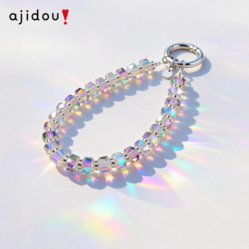 AJIDOU阿吉豆挂件闪耀水晶合金挂链背包双肩包配饰手机钥匙扣饰品
