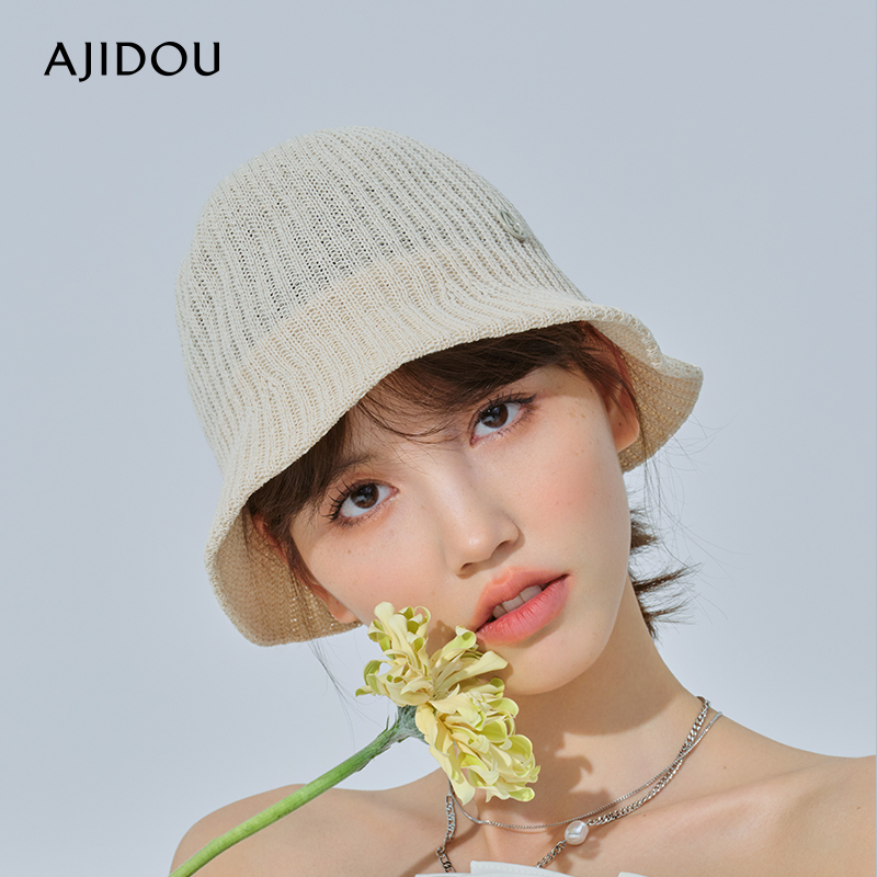 AJIDOU阿吉豆遮阳草帽时尚ins风小众设计百搭显瘦帽子草帽