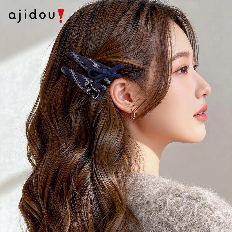 阿吉豆蝴蝶结发夹边夹女款侧夹发饰高级感饰品头饰鸭嘴夹蝴蝶夹