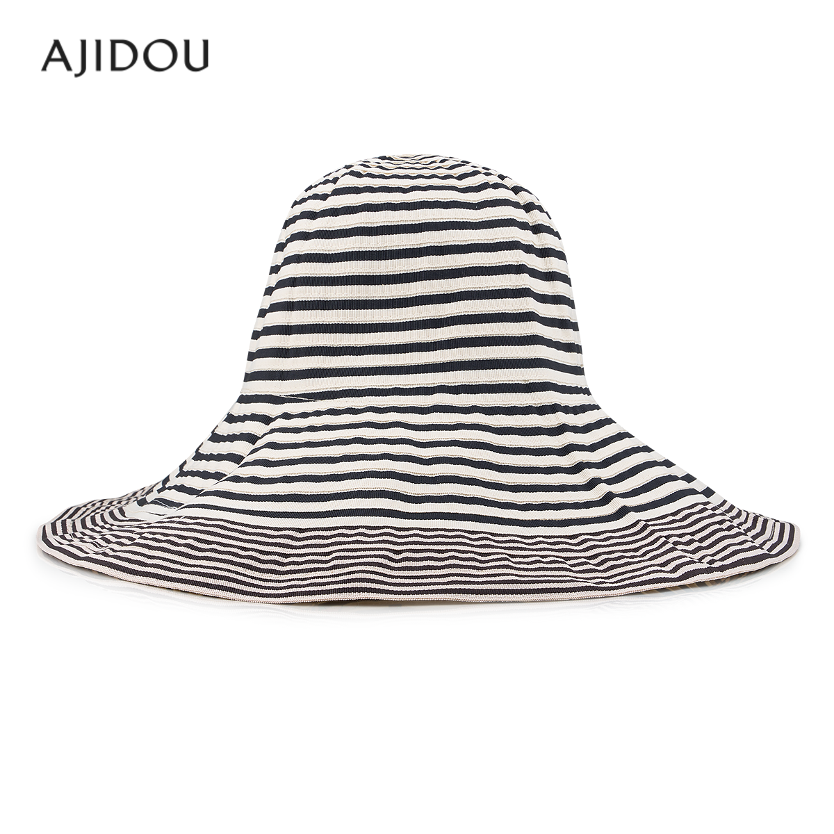 AJIDOU阿吉豆帽子女黑白条纹防晒渔夫帽户外出行防晒太阳帽遮阳帽,服饰配件/皮带/帽子/围巾,帽子,淘宝优惠券,粉丝福利购,淘宝优惠卷