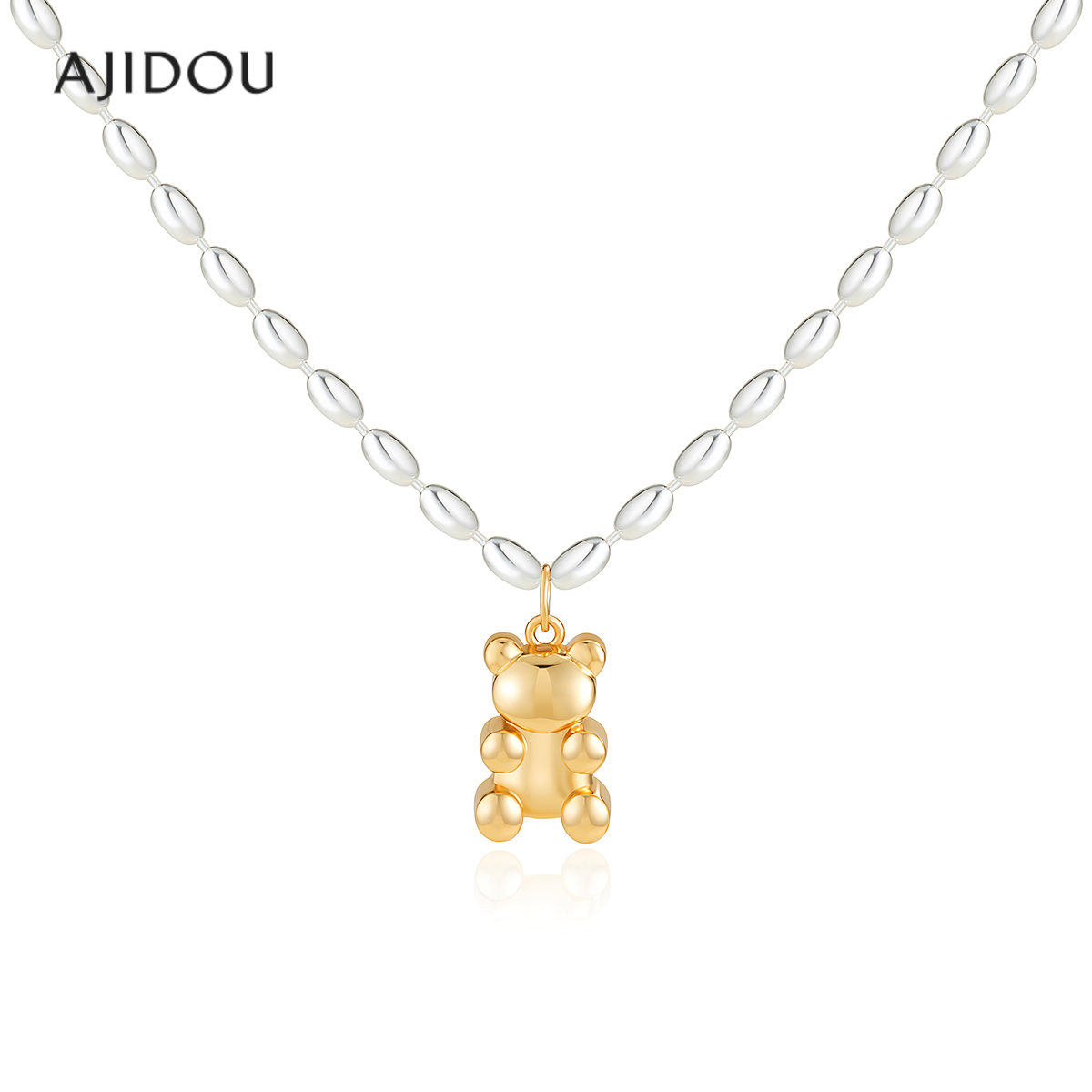 阿吉豆可爱小熊时尚毛衣链女吊坠