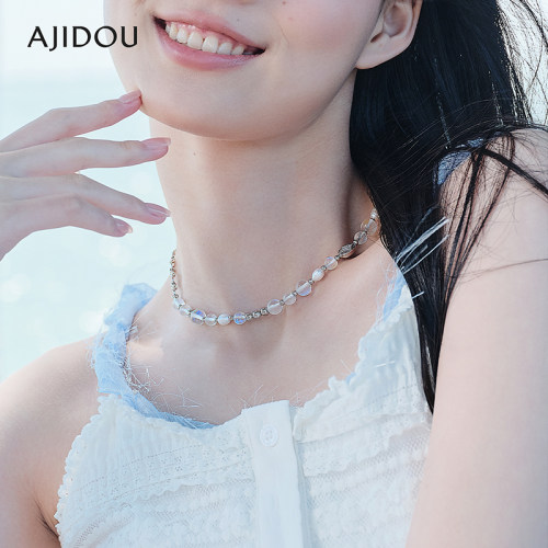 AJIDOU阿吉豆项链女珍珠项链休闲时尚淡水珍珠首饰精致颈链锁骨链