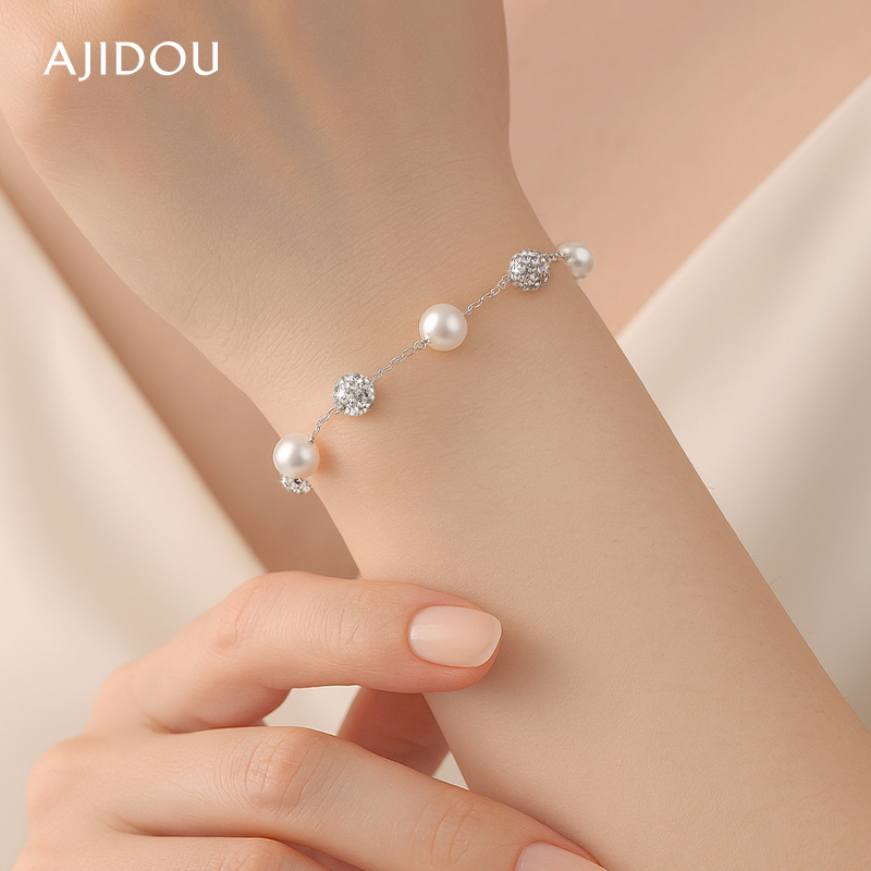 阿吉豆手链女款百搭珍珠手串手饰