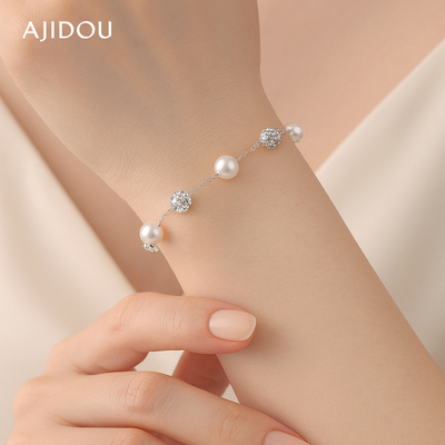 阿吉豆手链女款百搭珍珠手串手饰
