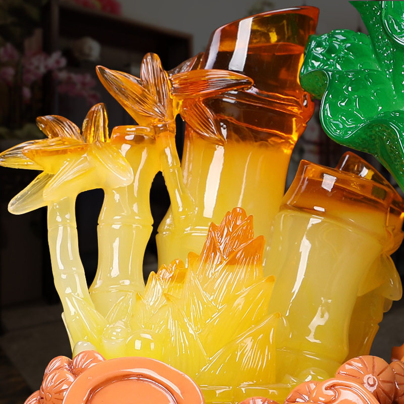 财富节节高富贵竹树脂仿玉摆件酒柜装饰品客厅玄关摆设店铺开业礼