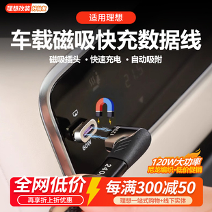 理想L6L7L8L9车载充电线接口超级磁吸手机快充汽车后排专用数据线