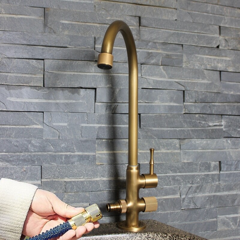 户外庭院全铜仿古水龙头防冻裂单冷复古拖把池龙头室外阳台双用