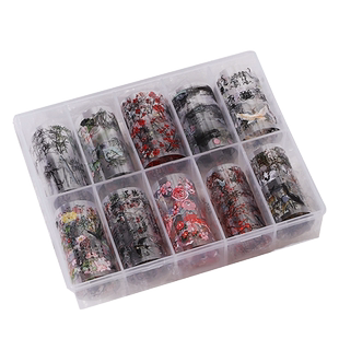 美甲转印纸蕾丝贴纸蛇纹豹纹美甲转印胶星空胶国风碎花转印纸饰品