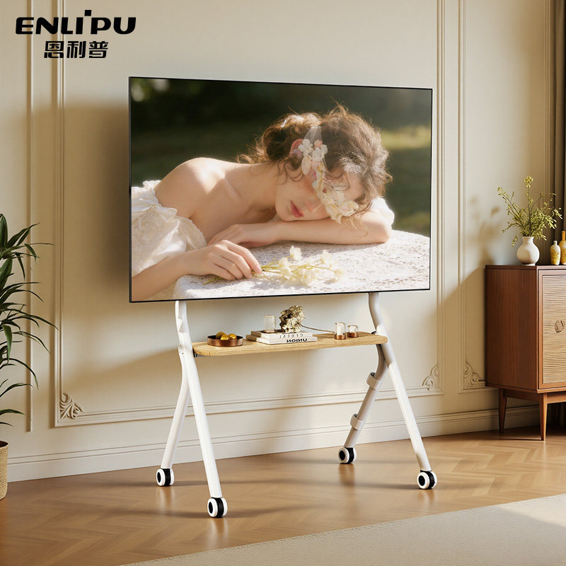 落地电视机支架可移动立式带轮艺术推车55/65/75/85英寸通用挂架