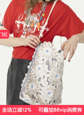 casselini花朵丝绒刺绣小众设计单肩斜挎手提通勤大容量女托特包