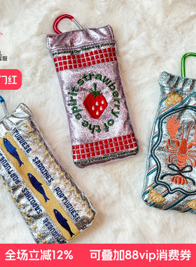 casselini26年新款刺绣眼镜袋便携收纳笔袋包包挂件墨镜袋便携式