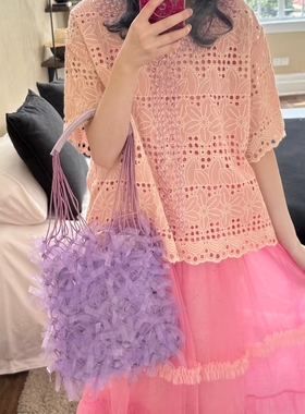 【4折福利】casselini网纱设计编织包大容量时尚高级感女单肩斜挎