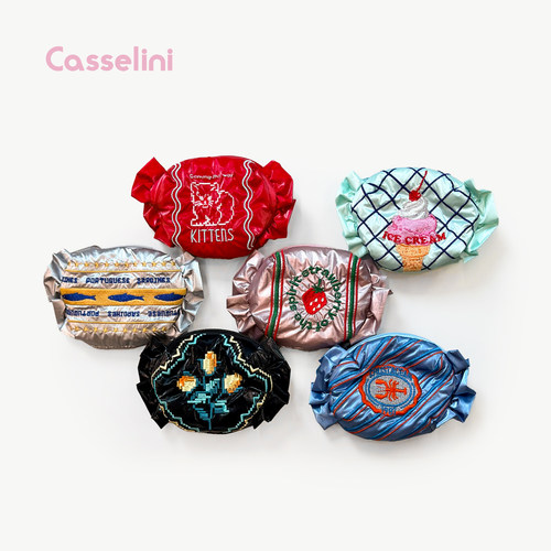 Casselini刺绣耳机首饰包挂件