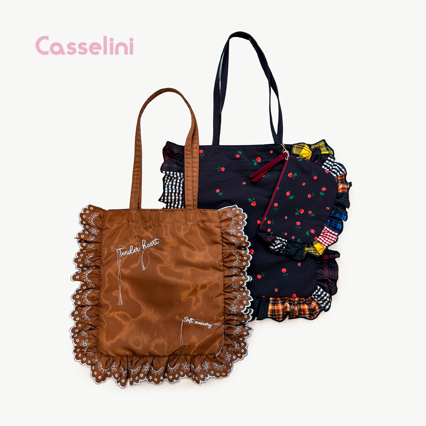 casselini大容量蕾丝托特包