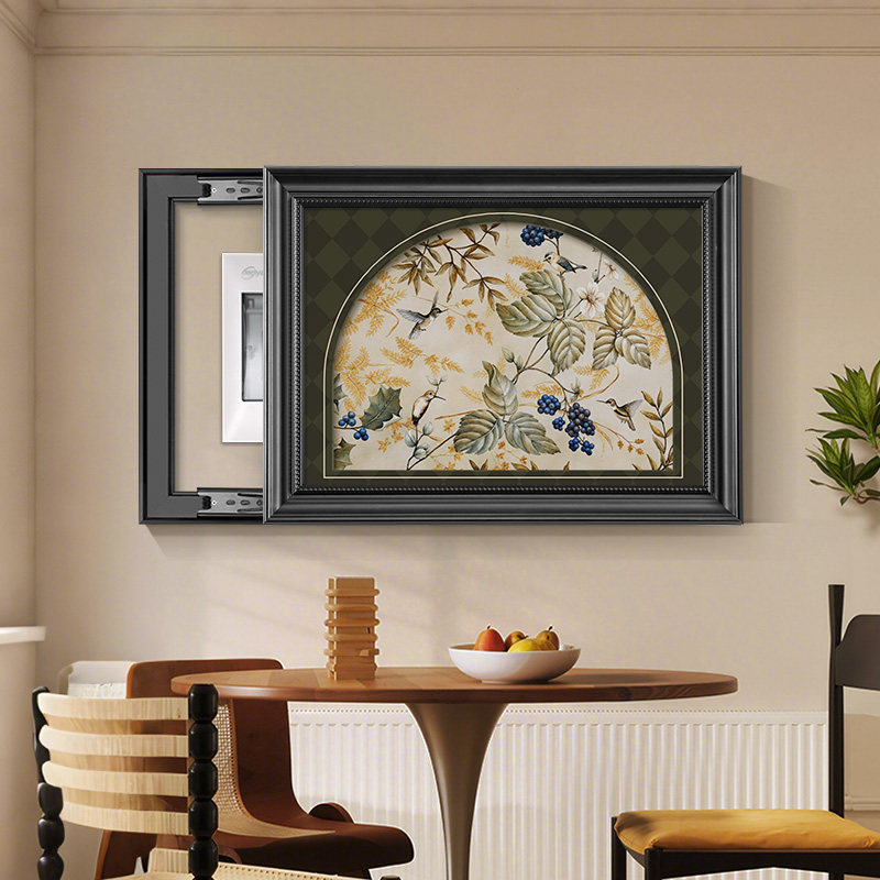 法式复古动植物电表箱装饰画弱电源配电箱遮挡总开关盒免打孔挂画