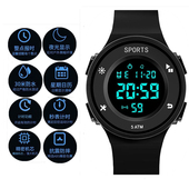 王源同款 儿童电子表男简约防水运动学生手表青少年夜光女孩初中生