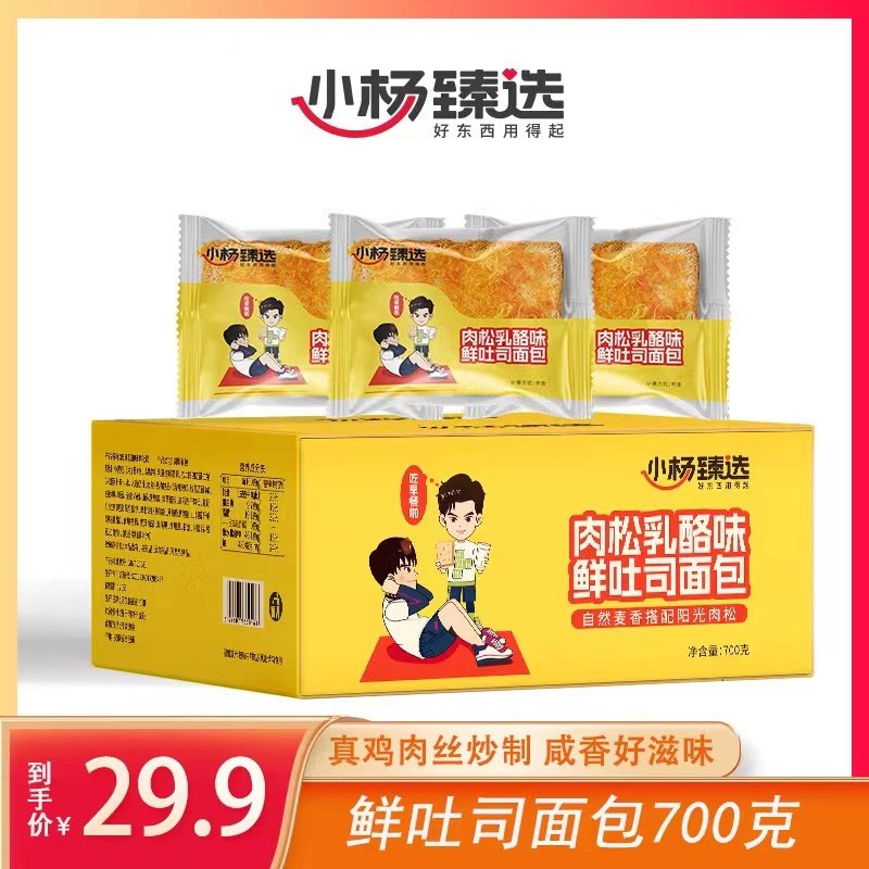 小杨臻选 肉松乳酪味鲜吐司面包速食甄选学生早餐食品整箱旗舰店怎么看?