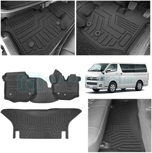 适用于 hiace200系 丰田海狮05-18 港版货VAN 3D立体防水脚垫
