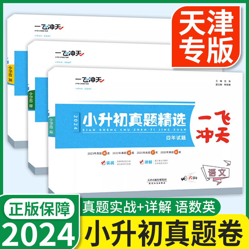 2024新版一飞冲天小升初真题精选语文数学英语全套天津小升初真题卷历年毕业升学考试六升七年级小学升初衔接总复习试卷复习资料书-封面