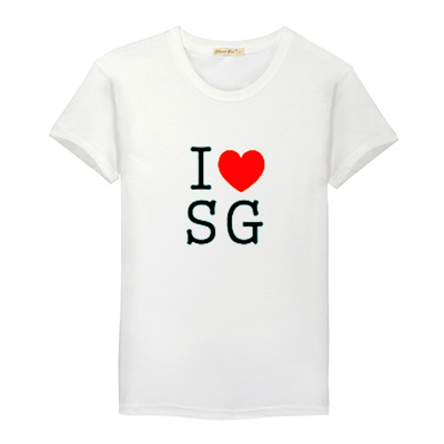 I LOVE SINGAPORE我爱新加坡旅游纪念T恤衫短袖半袖打底情侣定制