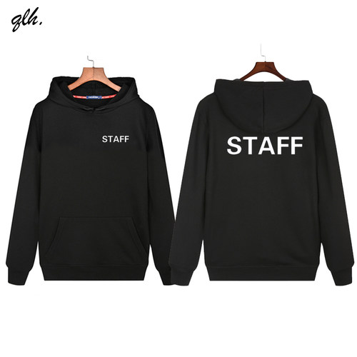 工作人员STAFF文字英文印花连帽衫会场团队服定制长袖秋冬款衣服