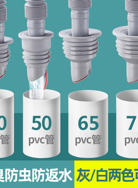 40/50/75下水管防臭密封圈洗衣机排水管止逆阀防返水神器