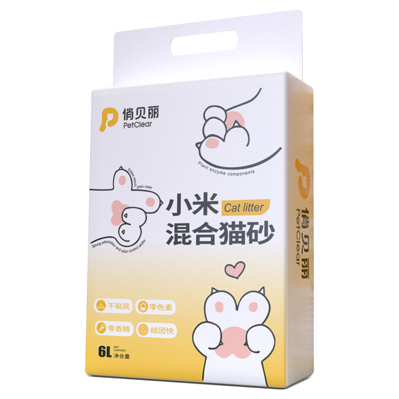 俏贝丽无尘小米谷物猫砂