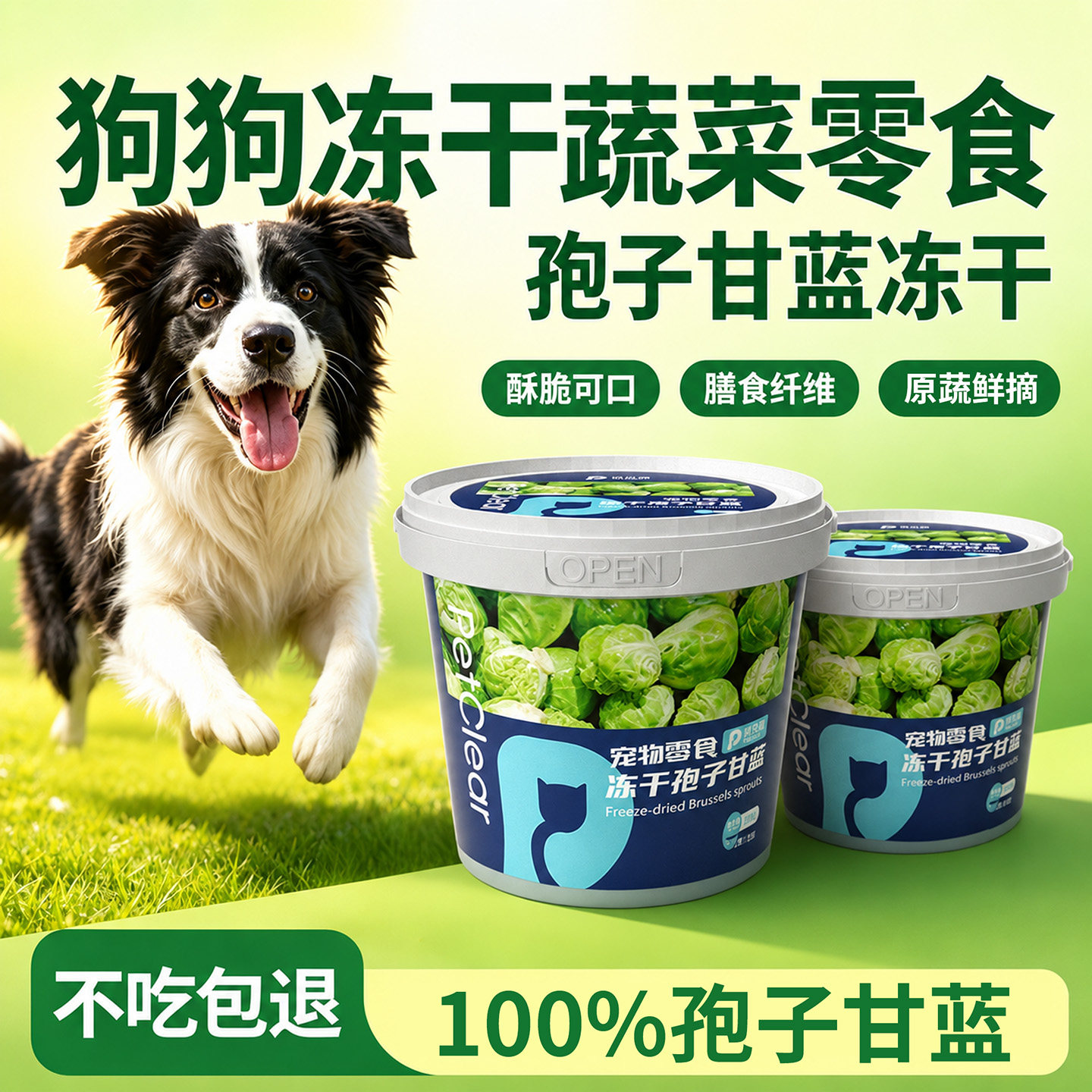狗狗零食蔬菜冻干孢子甘蓝宠物脱水蔬菜水果大小型犬拌粮训练奖励