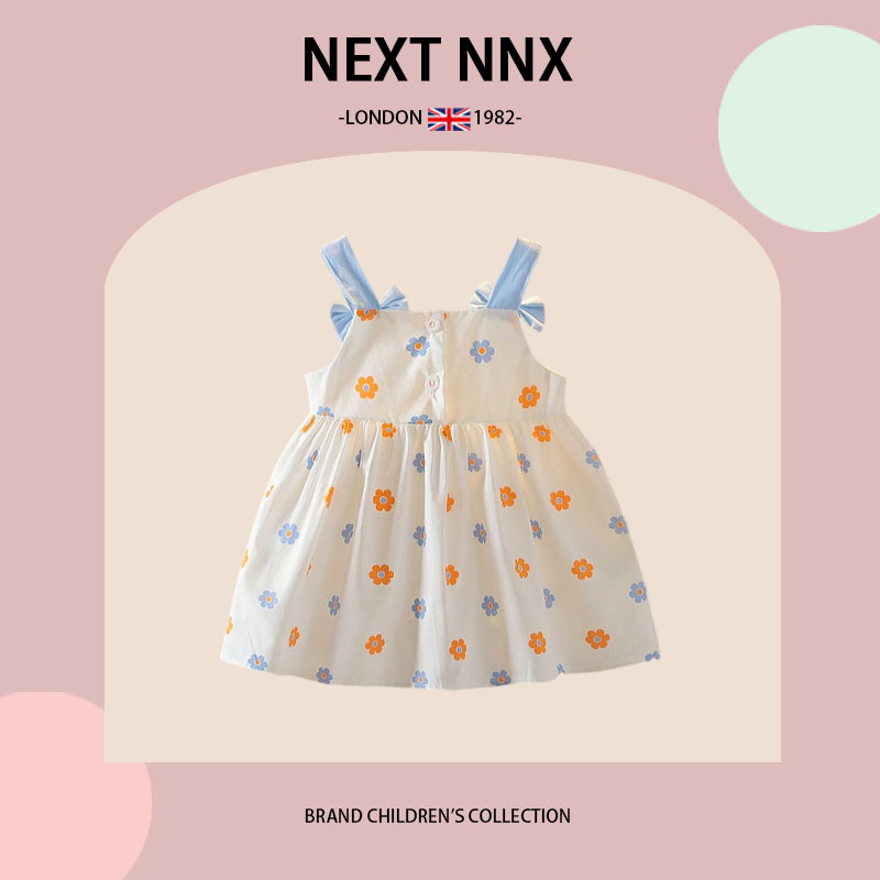 英国NEXT NNX小童薄款婴儿装夏装女宝宝荷包花公主吊带裙子背心裙